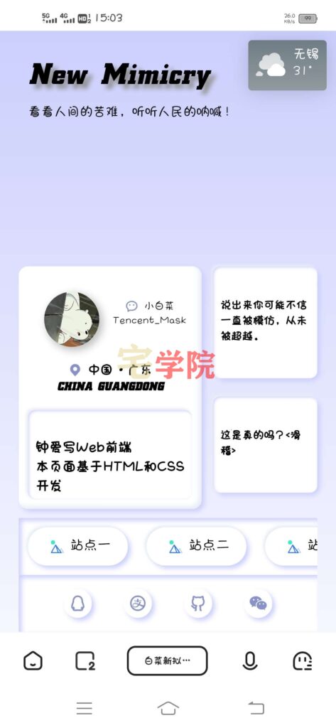 图片[2]-小白菜新拟态个人主页2.0-阿宅博客