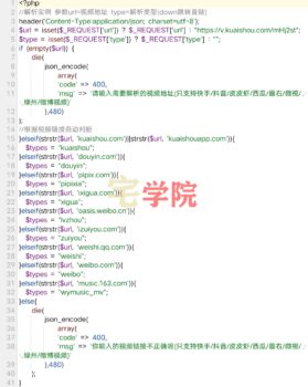 短视频去水印解析接口源码-阿宅博客